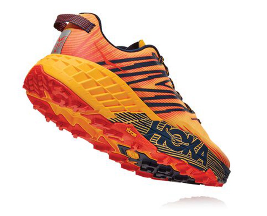 Hoka One One Mens Trail Shoes - Speedgoat 4 - Orange - RMEK46537